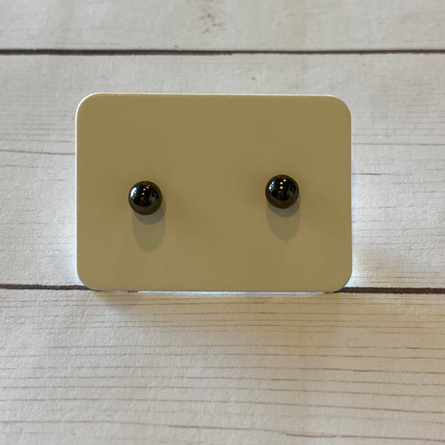 Black Ball Stud Earrings - Small