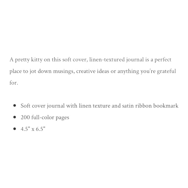 Long Haired Cat Journal