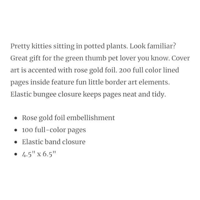 Houseplant White Cat Softcover Notebook