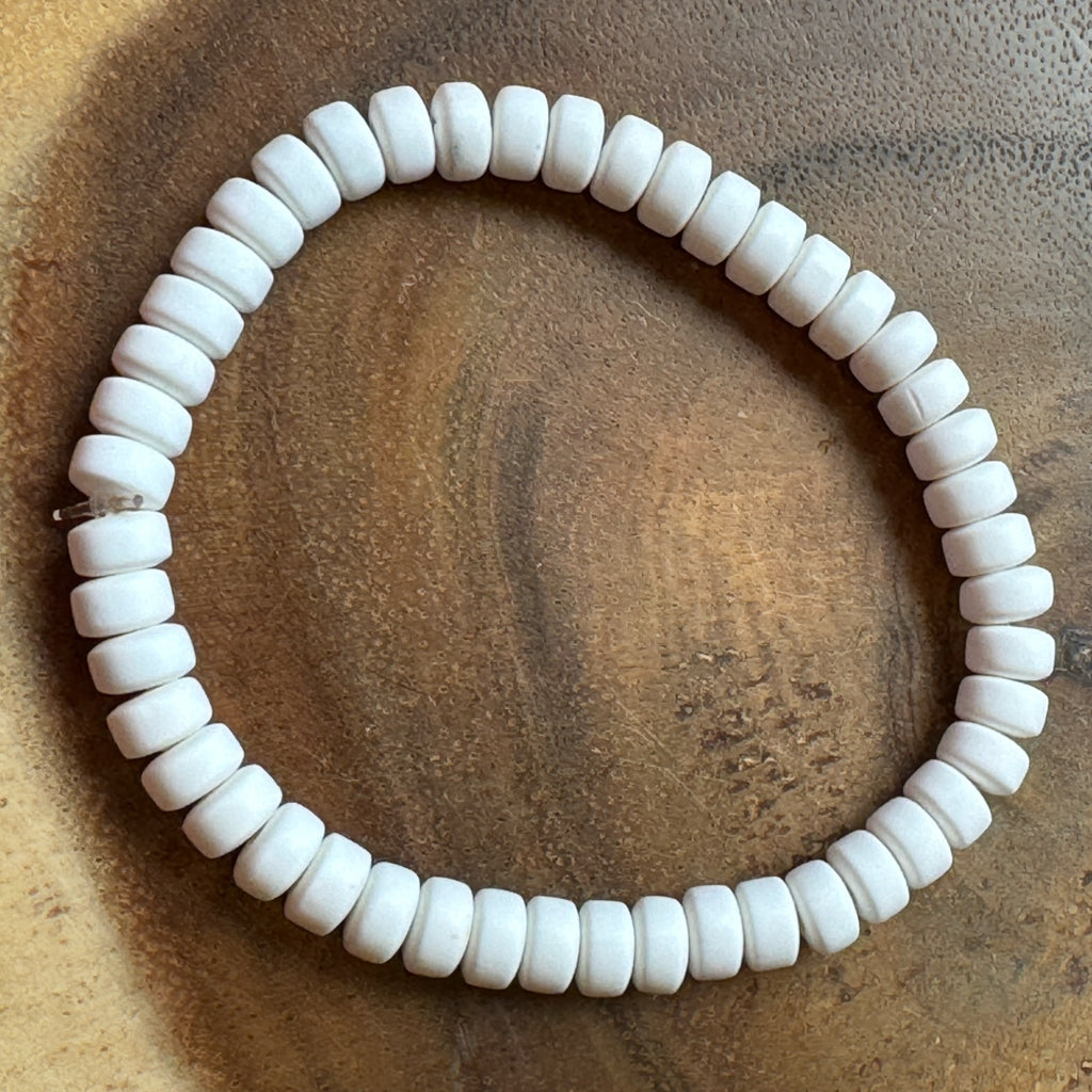 Inga Ann's White Polymeri Beaded Bracelet