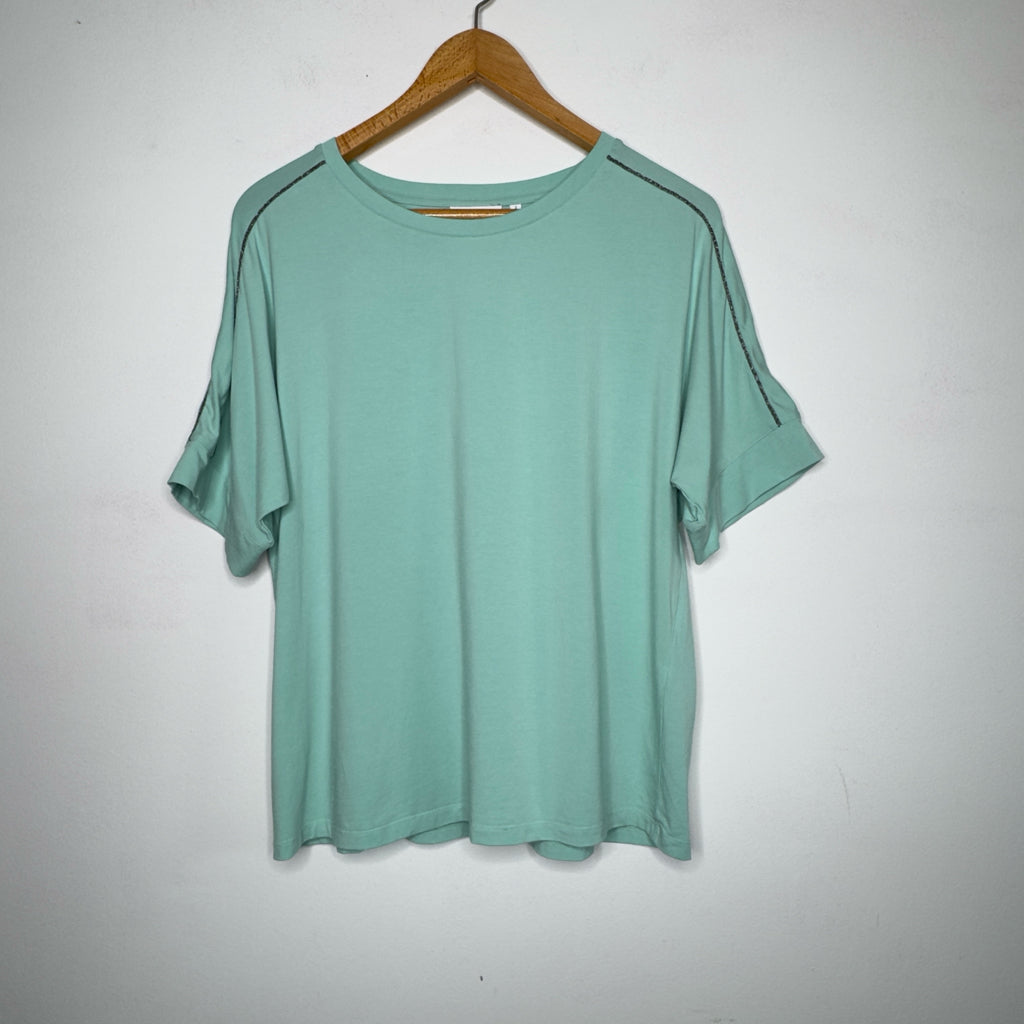 Chico's Touch of Cool Caviar Bead Detail Tee - Size Large