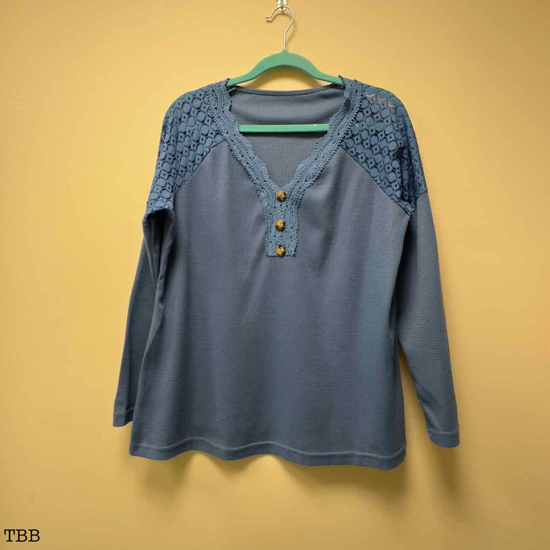 Lace Trim Thermal Top - Size XL