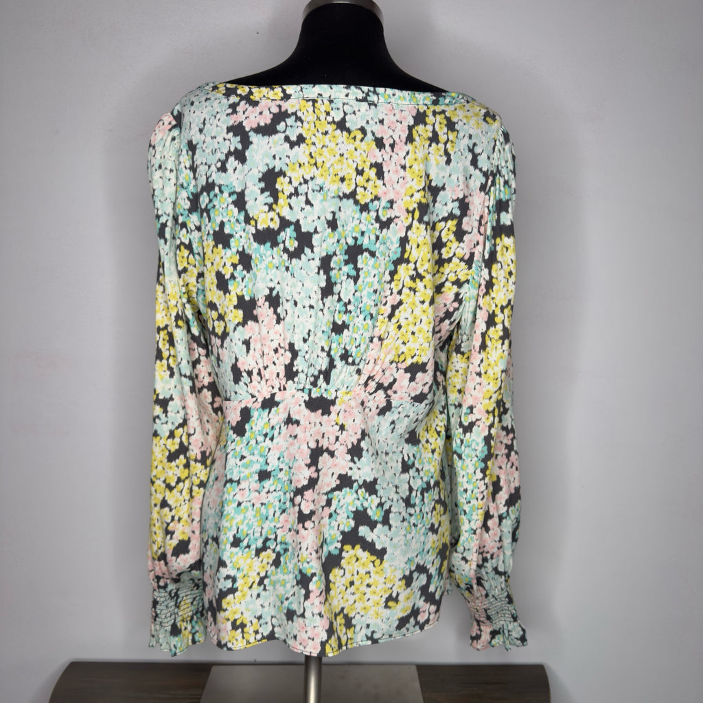 Loft Floral Print Long Sleeve Top - Size Large