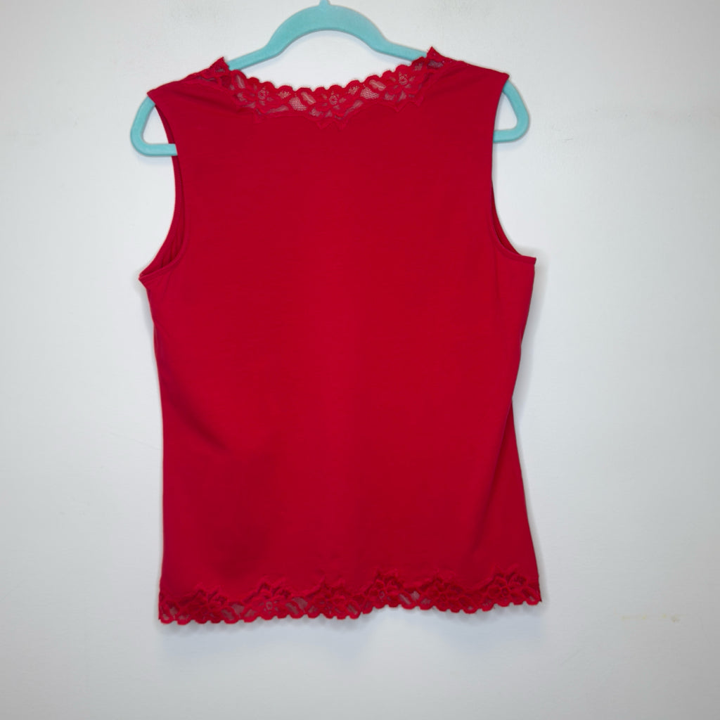 Coldwater Creek Lace Trim Tank Top - Size Large (14)