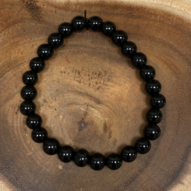 Inga Ann's Black Glass Beaded Bracelet
