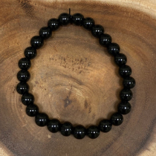 Inga Ann's Black Glass Beaded Bracelet