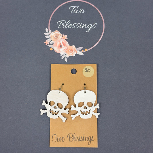 Two Blessings Earrings - Skull & Cross Bones