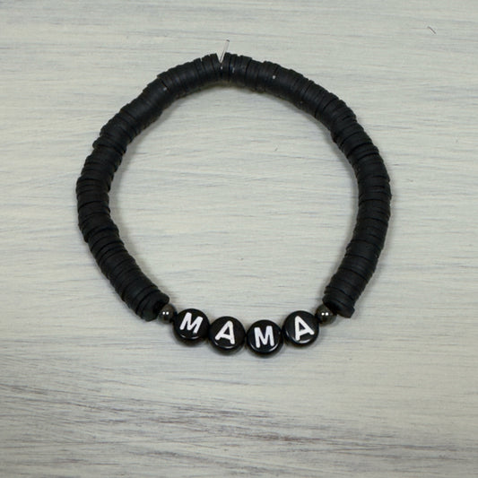 Inga Ann's "Mama" Black Polymer Bracelet