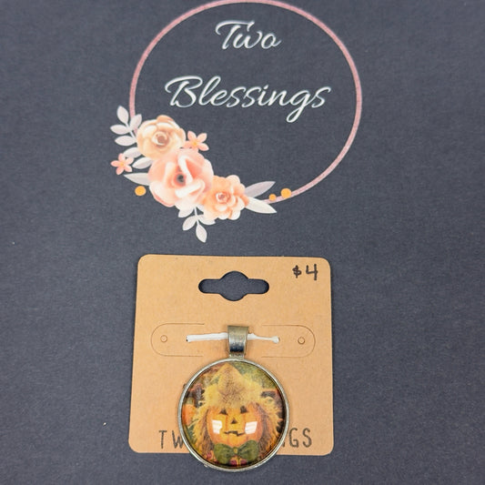 Two Blessings Charm - Pumpkin Scarecrow