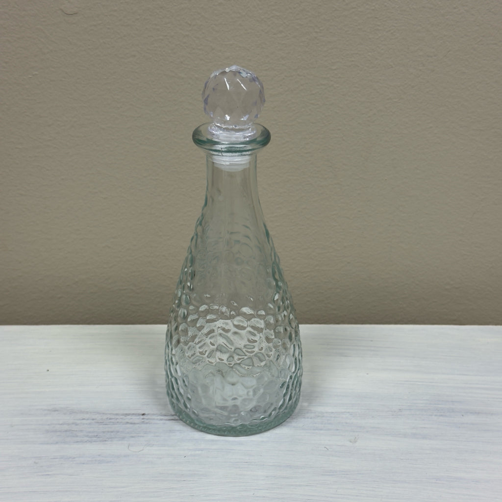 Light Green Dimpled Glass Perfume Bottle