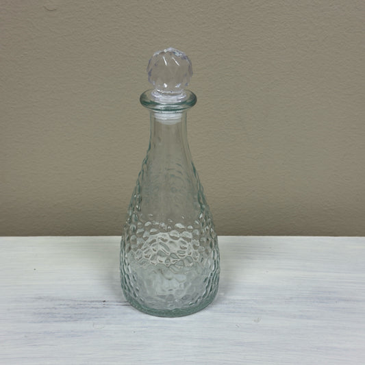 Light Green Dimpled Glass Perfume Bottle