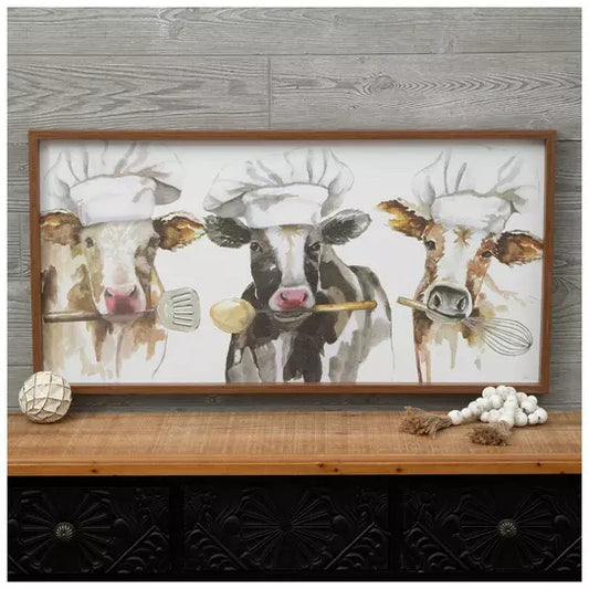 Cow Chefs Wood Wall Decor