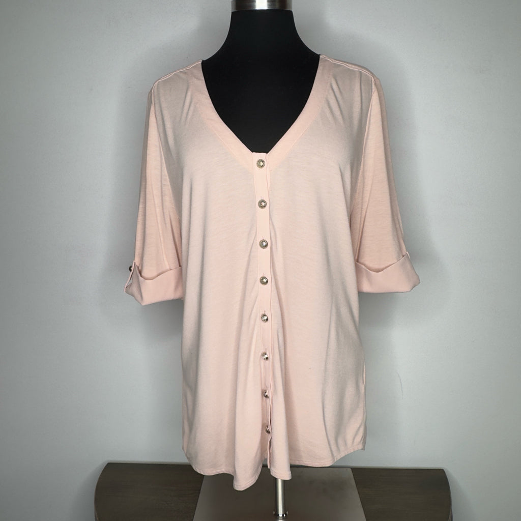 White House Black Market Button Front Top - Size Large