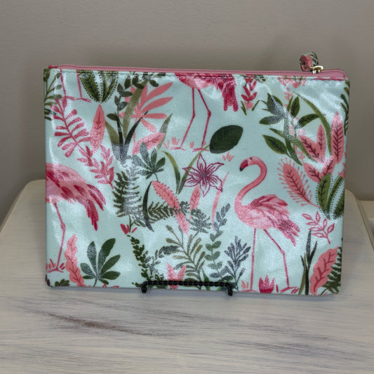 Flamingo/Tropical Print Zipper Pouch