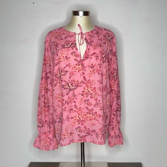 Loft Floral Print Lightweight Top - Size Large