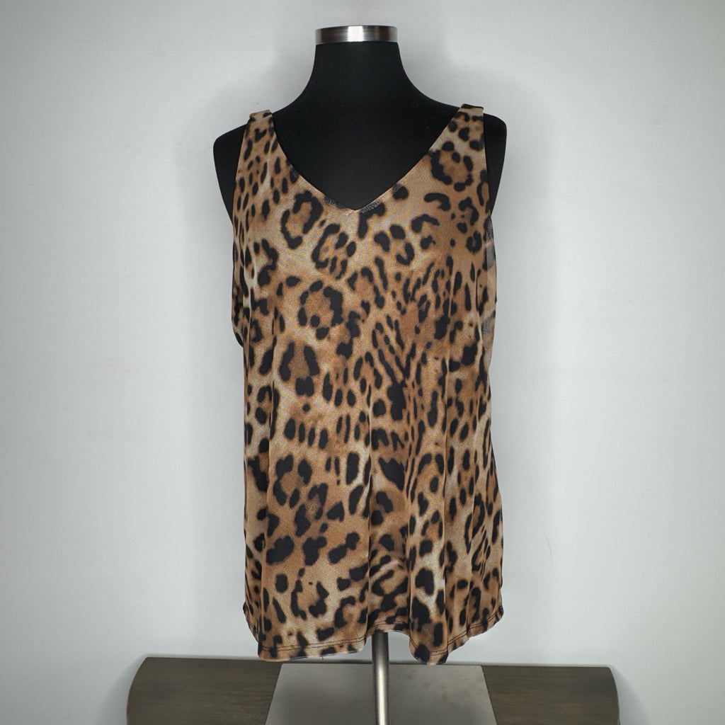 Chico's Leopard Print Tank Top - Size Large