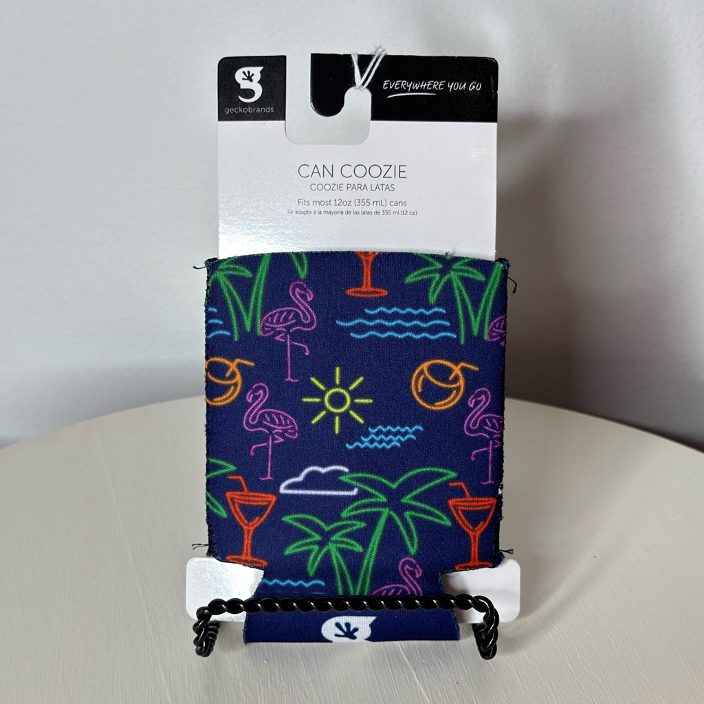GeckoBrands Can Coozie - Neon Tropical Print
