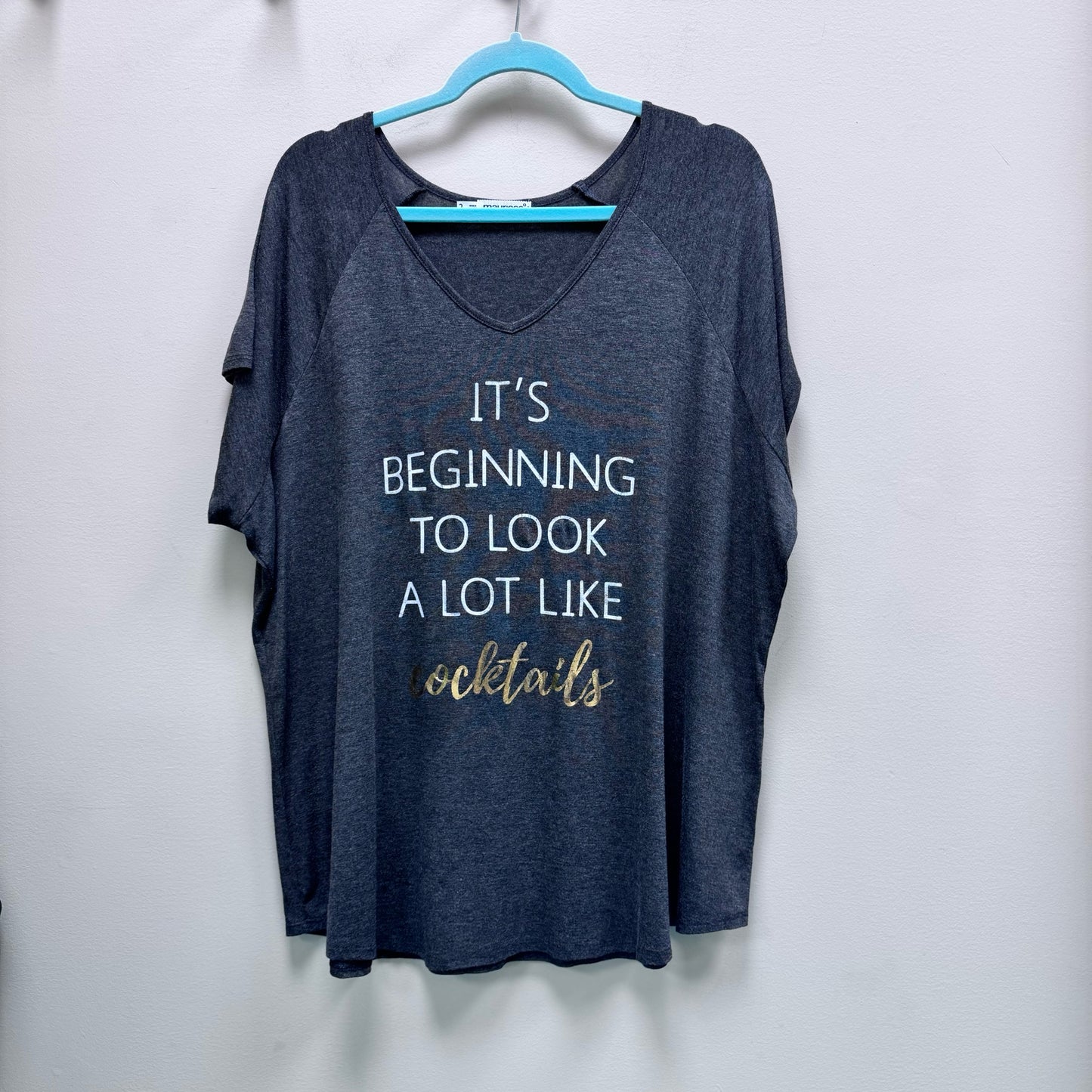 Maurices "It's Beginning To Look A Lot Like Coctails" Tee - Size 2X