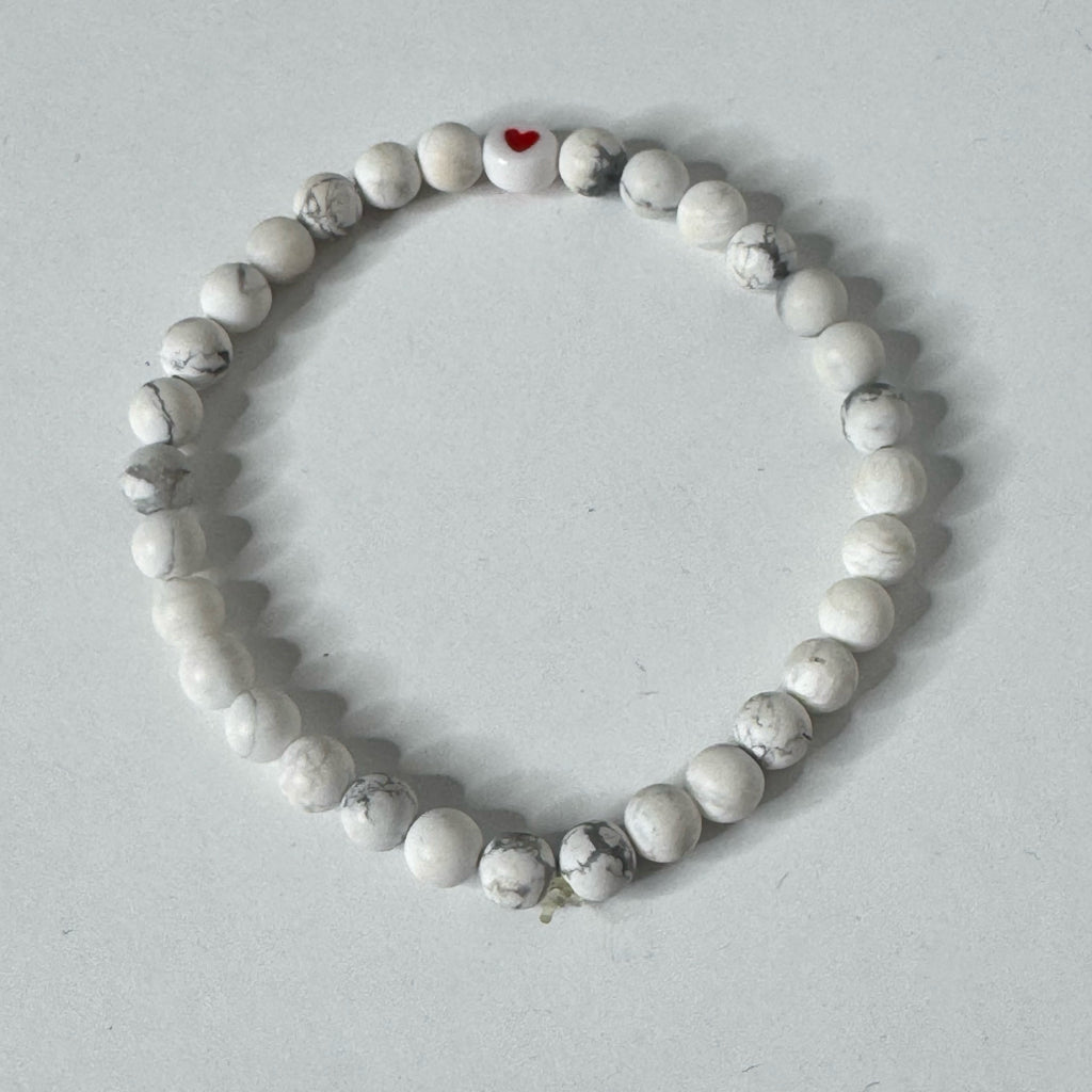 Inga Ann's White Howlite Beaded Bracelet