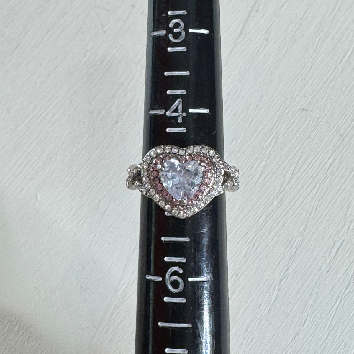 Heart Shape Faux Diamond Engagement Ring - Size 5