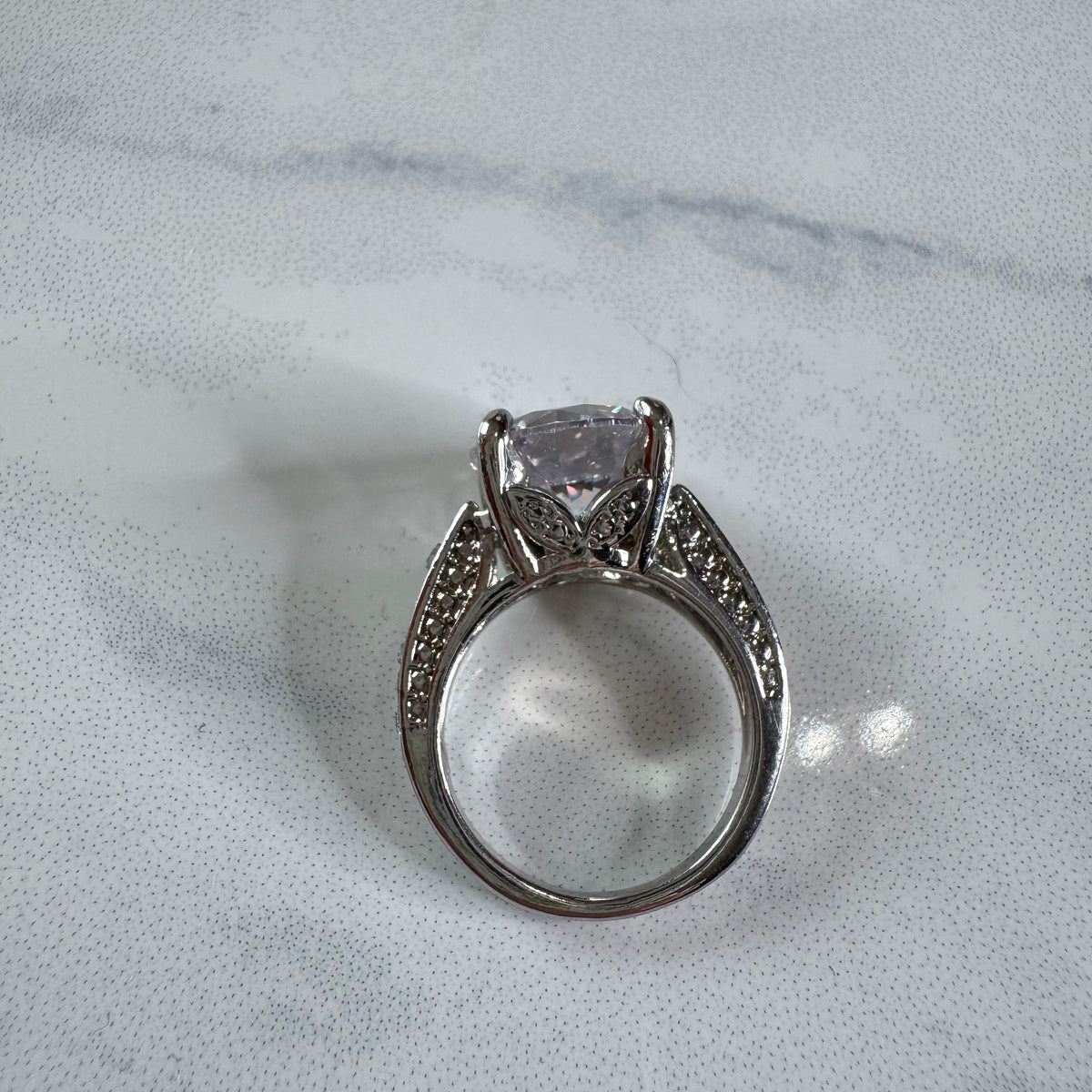 Round Cut Ring With Tapered Baguettes - Size 5