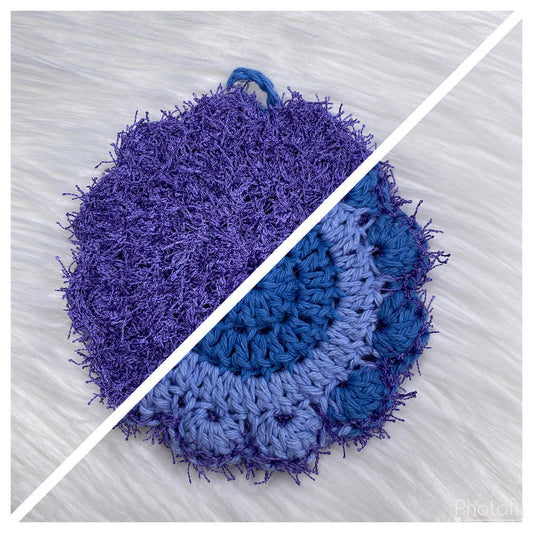 2-Sided Bath Sponge - Purple/Blue