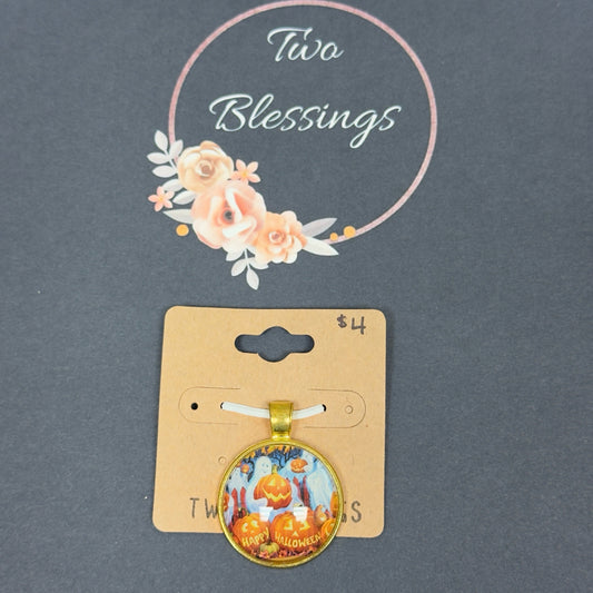 Two Blessings Charm - Happy Halloween