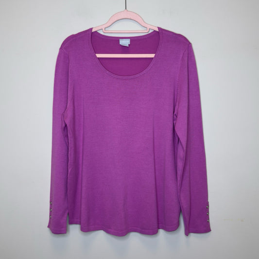 Chico's Spun Rayon Scoop Neck Sweater - Size Large