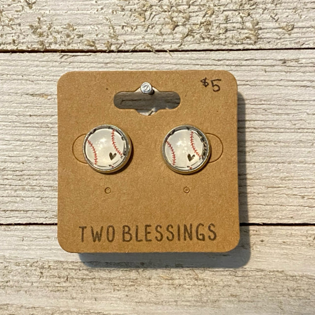 Two Blessings Earrings - Baseball