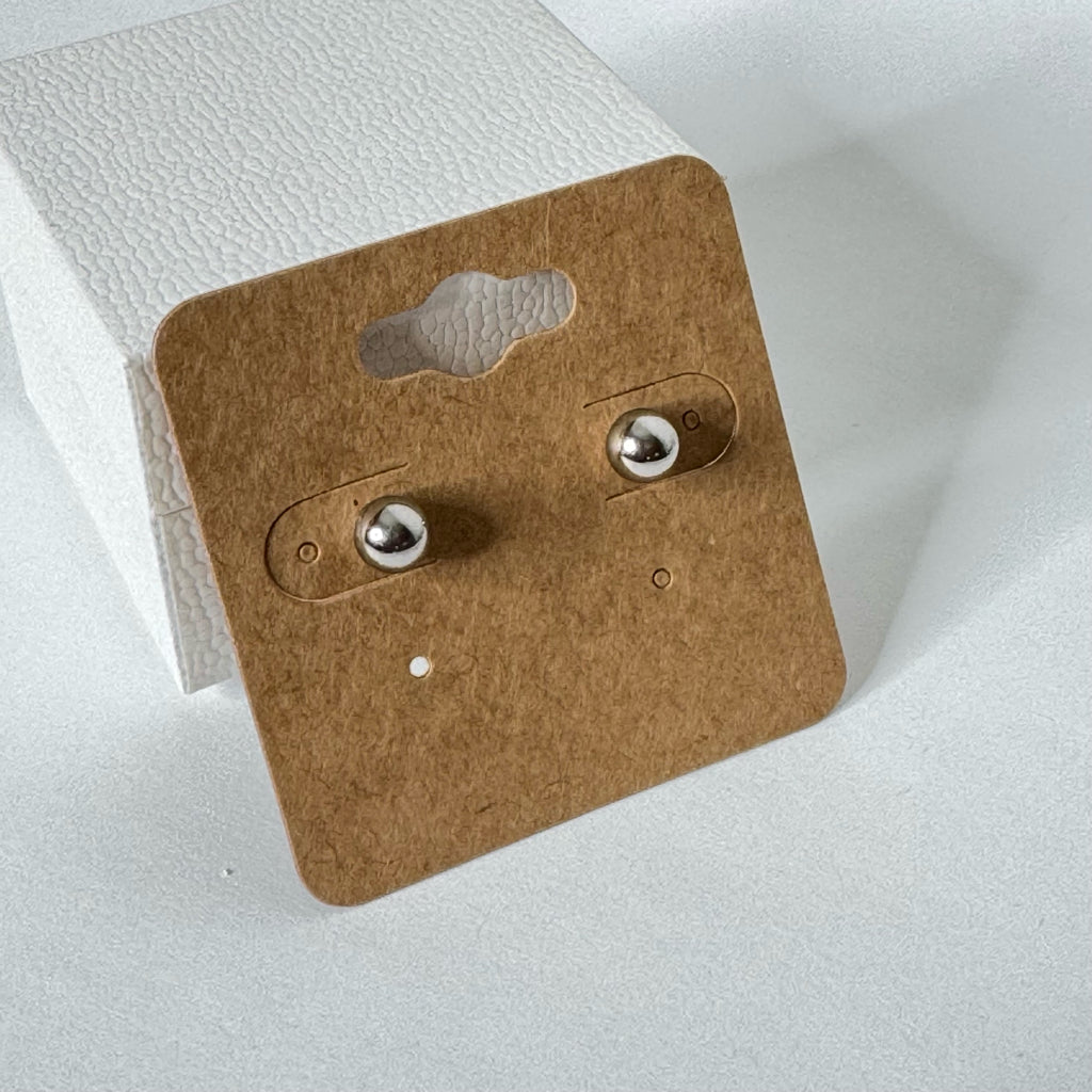 Silver Ball Stud Earrings