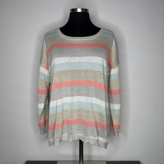 Loft Striped Metallic Lightweight Sweater - Size Medium