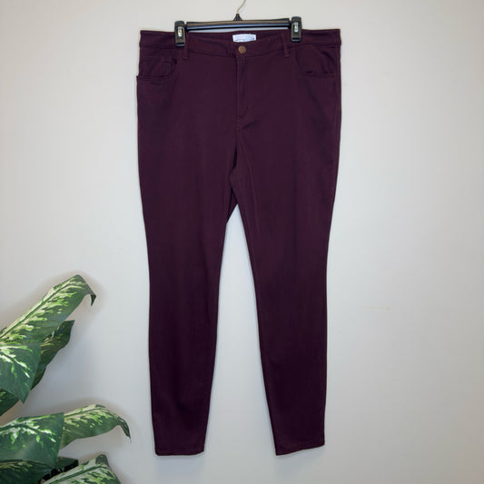 Loft Burgundy Jeggings - Size 14 Tall