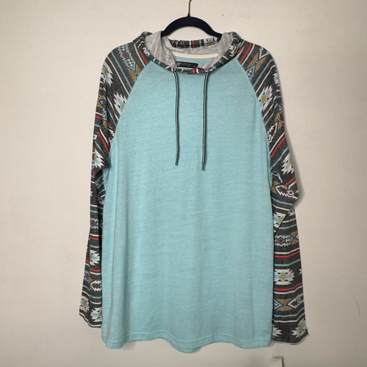 Men's RF Brand Hooded Long Sleeve Tee - Size Large