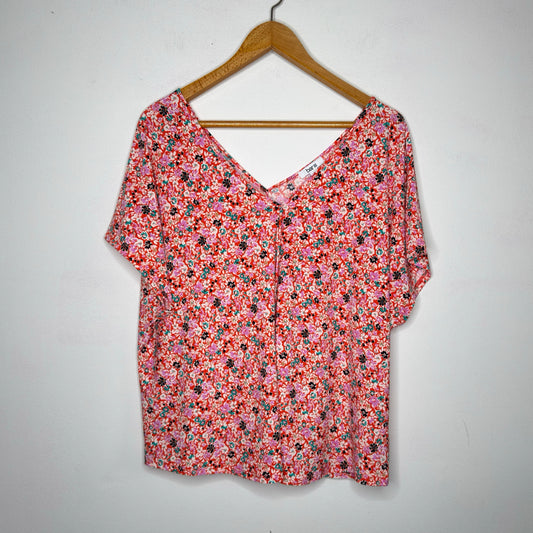 Bar III V-Neck Dolman Sleeve Floral Top - Size 2X