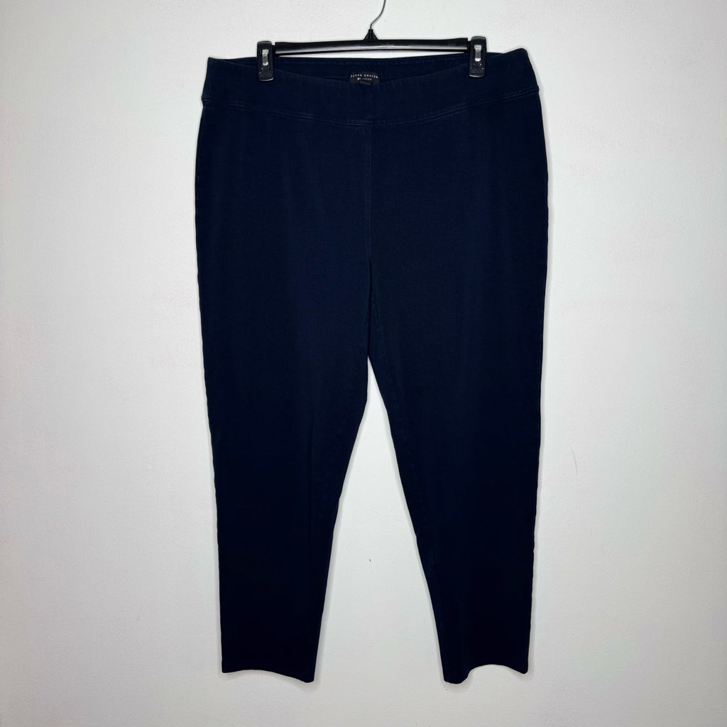 Susan Graver Weekend Pull-On Navy Blue Pants - Size 1X