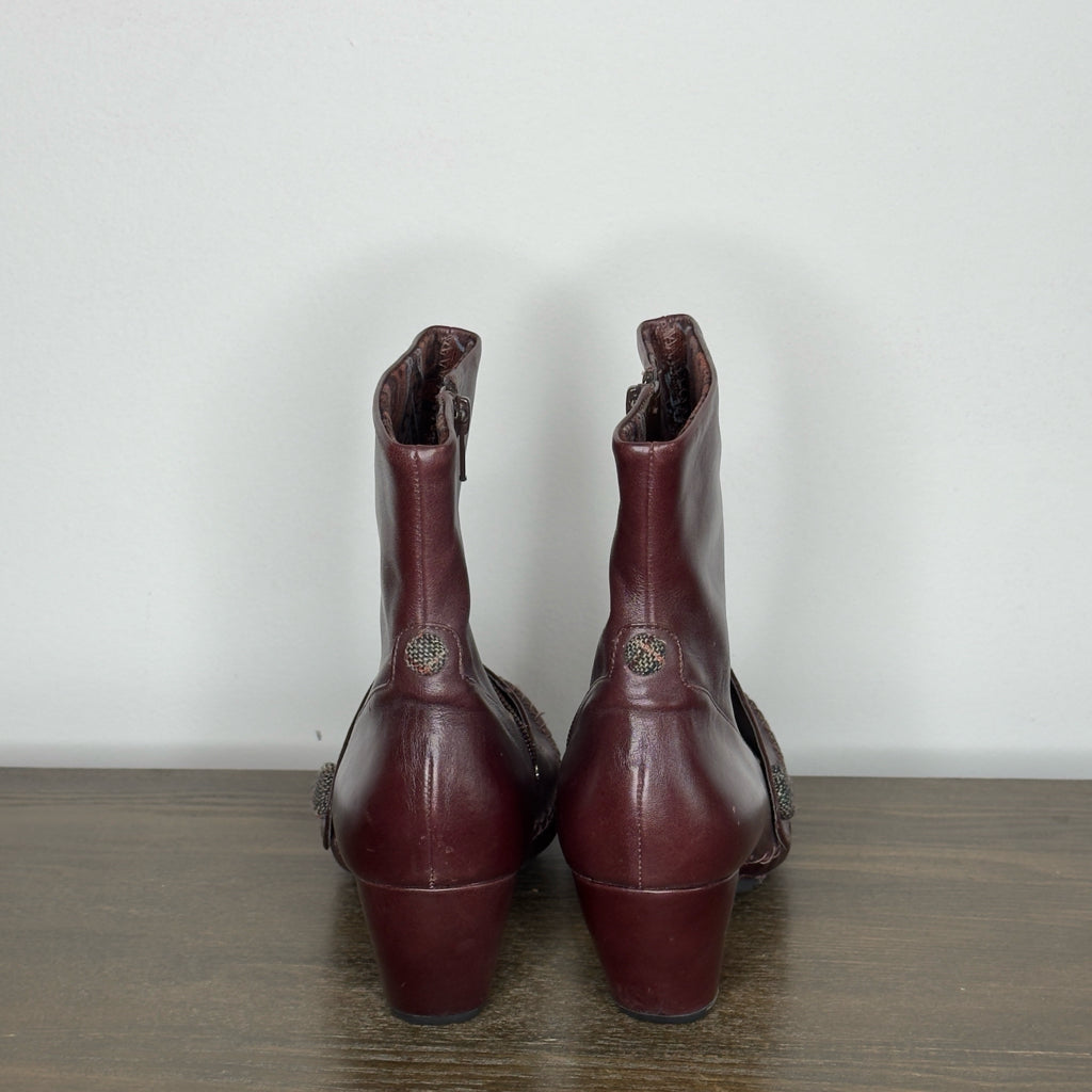 Indigo Leather Booties - Size 8