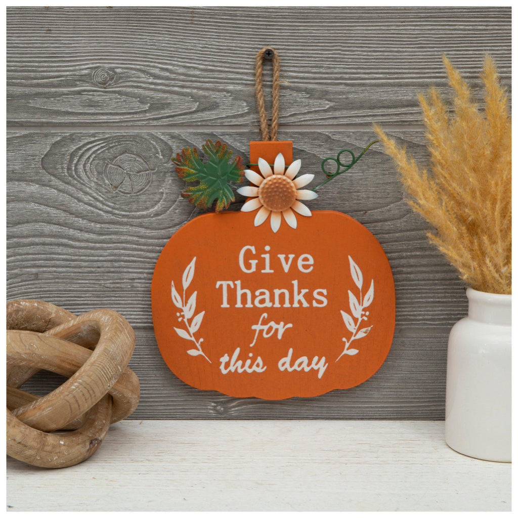 Give Thanks Pumpkin Wall Decor