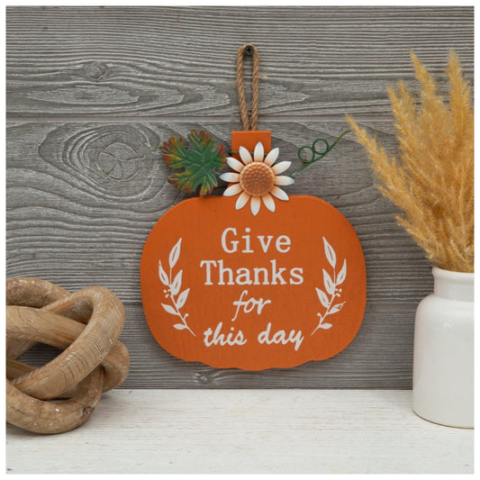 Give Thanks Pumpkin Wall Decor