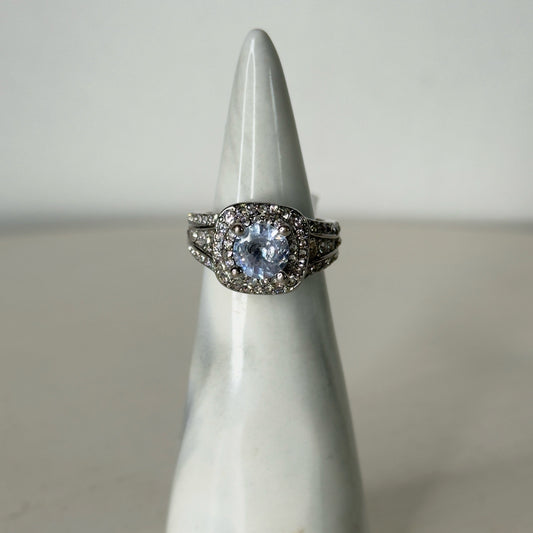 Cushion Cut Double Halo Ring - Size 5