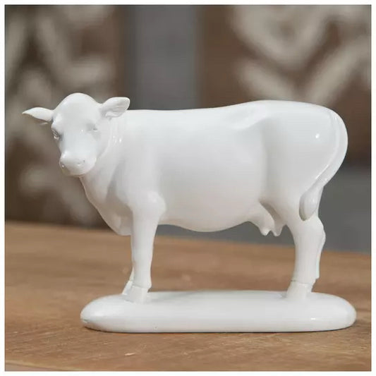 White Cow Statue Decor