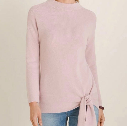 Chico’s Side Tie Mock Neck Cashmere Blend Sweater — Size Large