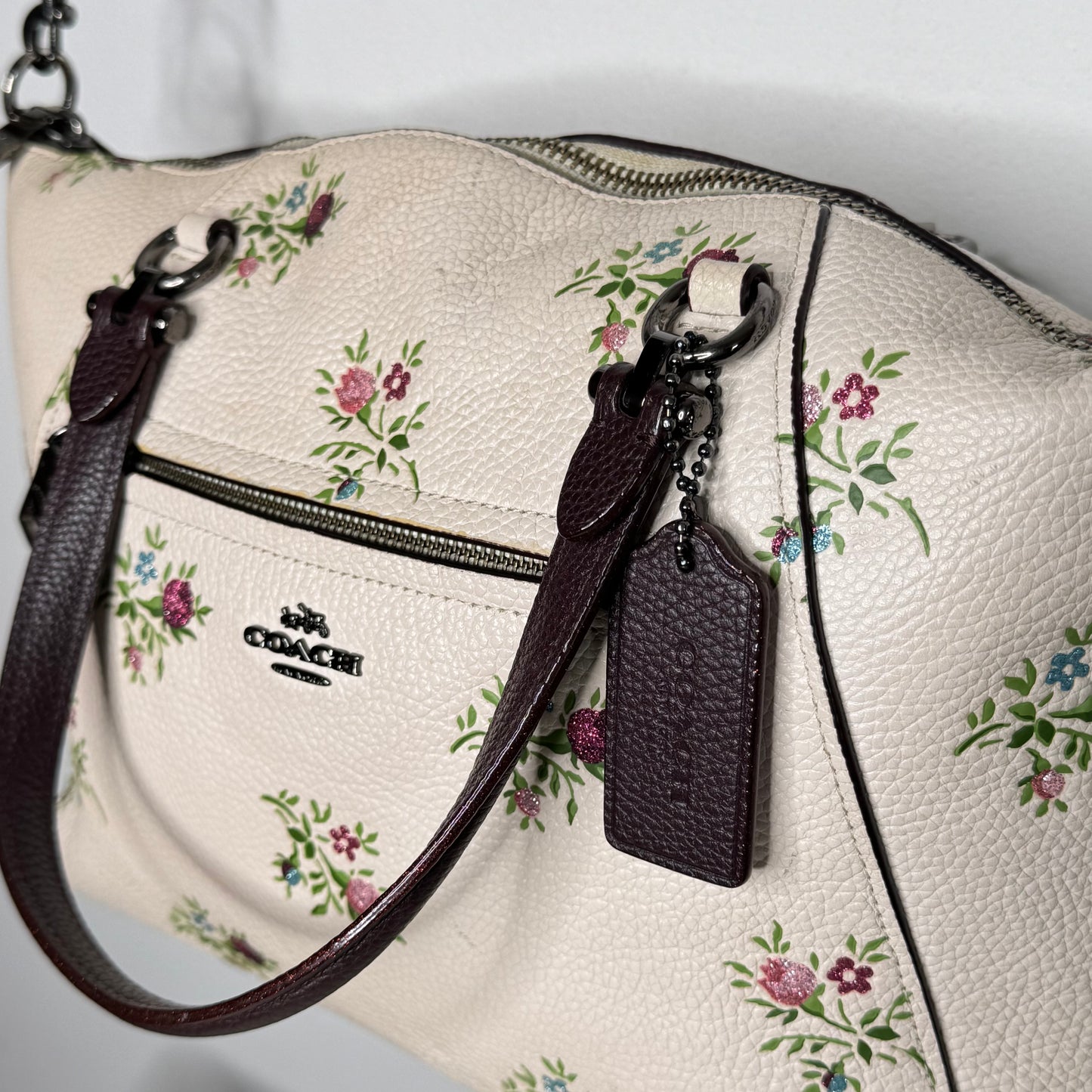 Coach Prairie Peyton Mimi Rose Leather Handbag