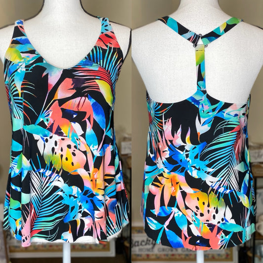 Aqua Green Tankini Swim Top - Size Medium