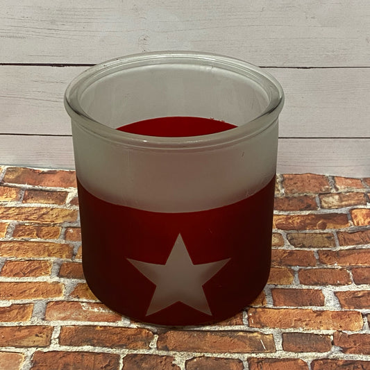 Star Print Glass Jar Candle Holder