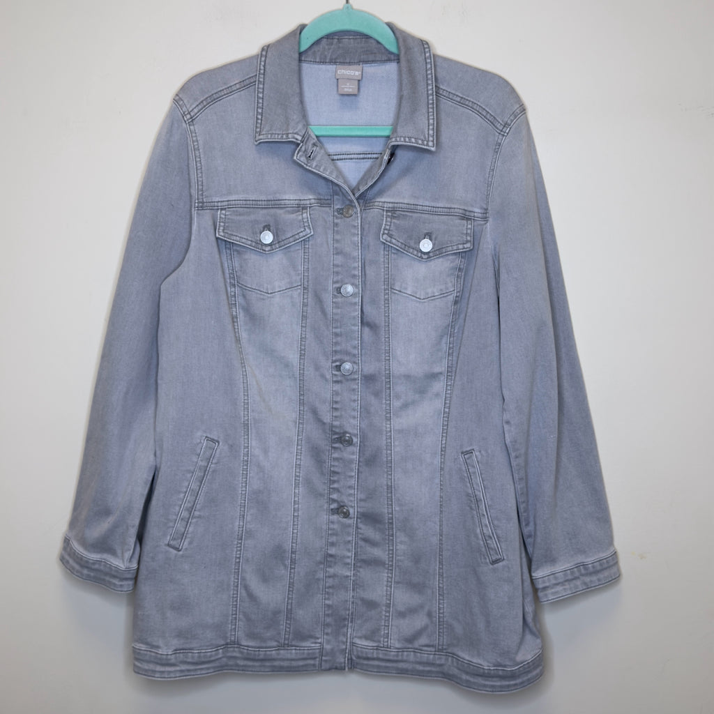 Chico's Elongated Denim Jacket - Size Large