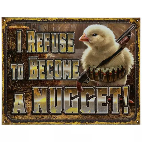 Chicken Nugget Metal Sign