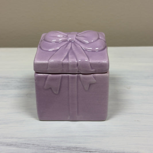 Purple Bow Trinket Box