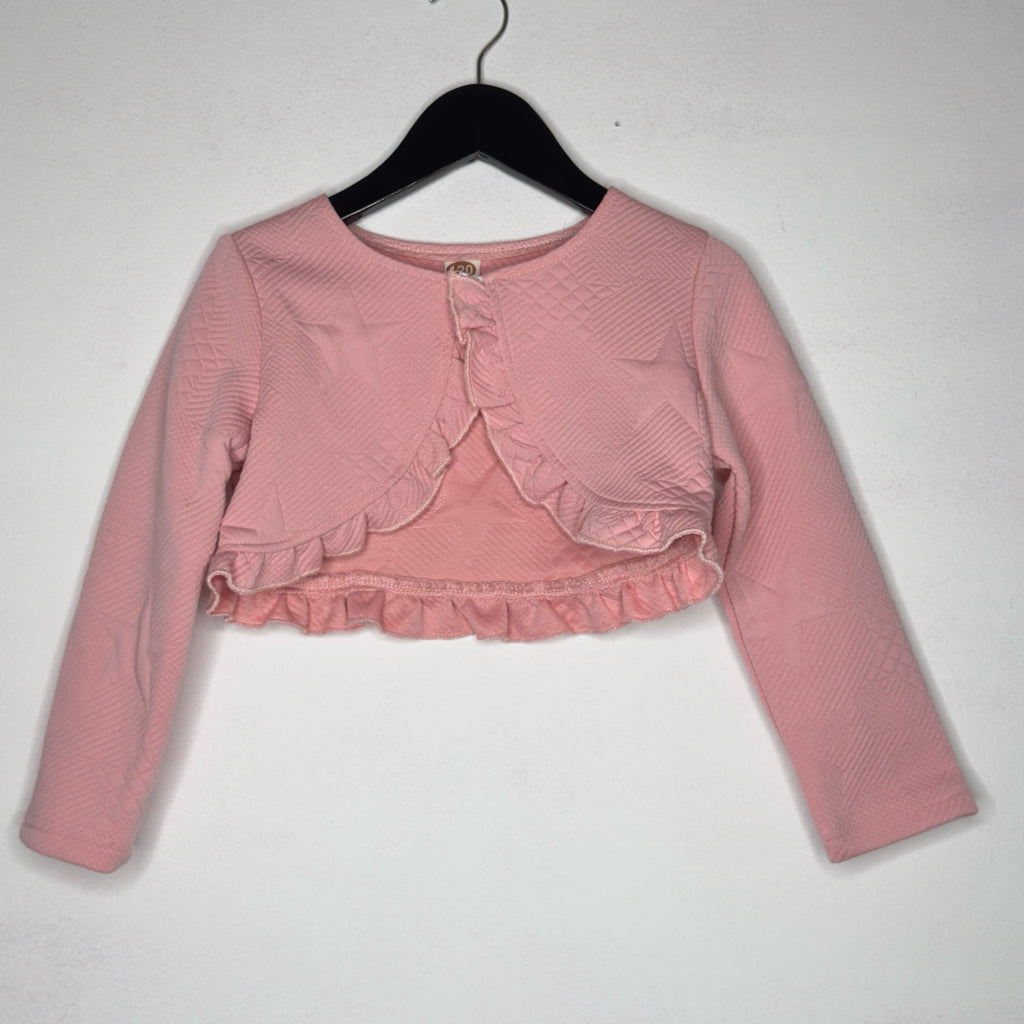 Girls Pink Star Print Shrug - Size 6/6X