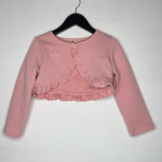 Girls Pink Star Print Shrug - Size 6/6X