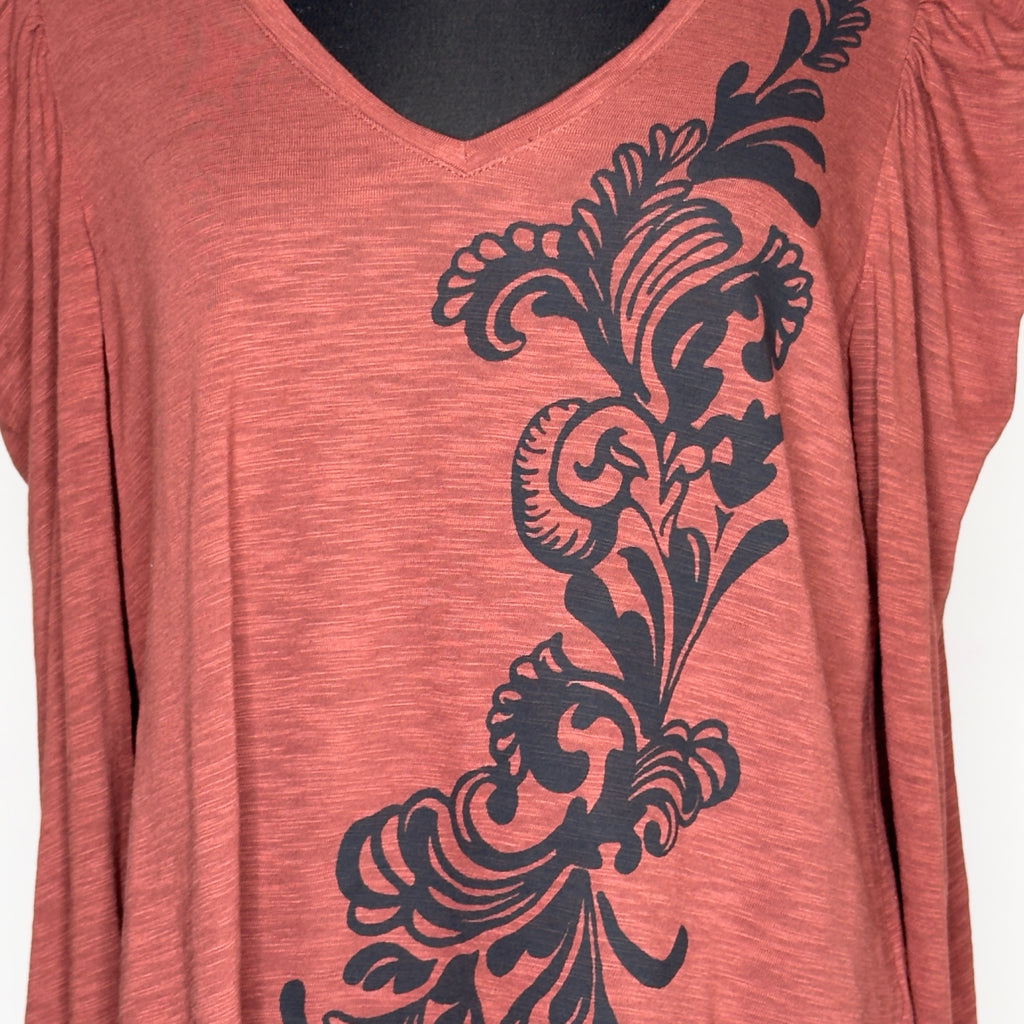 Chico's Romantic Scroll Print Tee - Size Large